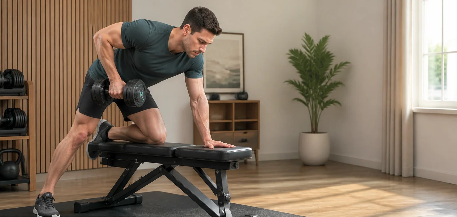 Entrenamiento en casa con mancuernas ajustables