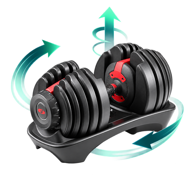 BowFlex SelectTech 552i representando distintos movimientos de entrenamiento