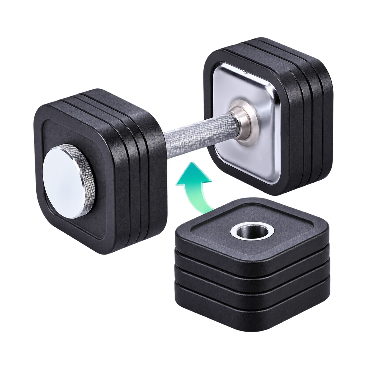 Ironmaster Quick-Lock junto a discos de ampliación
