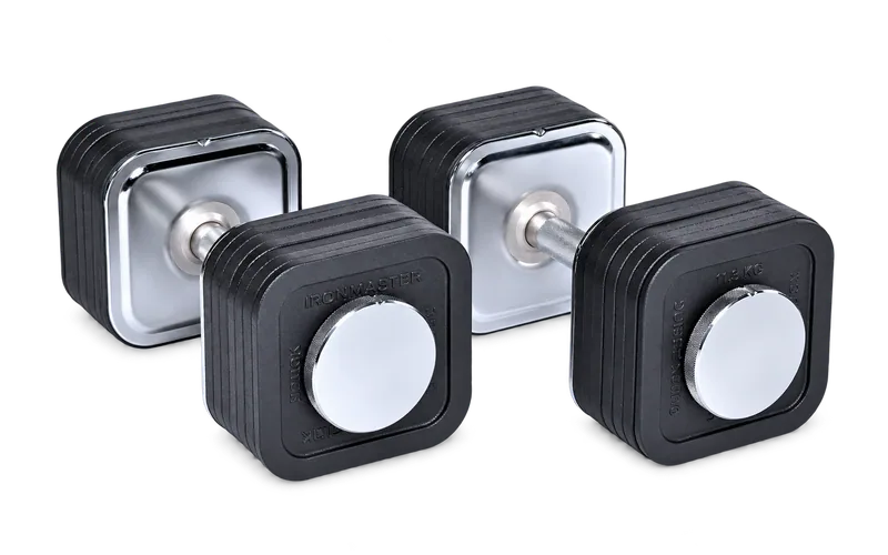 Mancuerna Ironmaster Quick-Lock con discos metálicos
